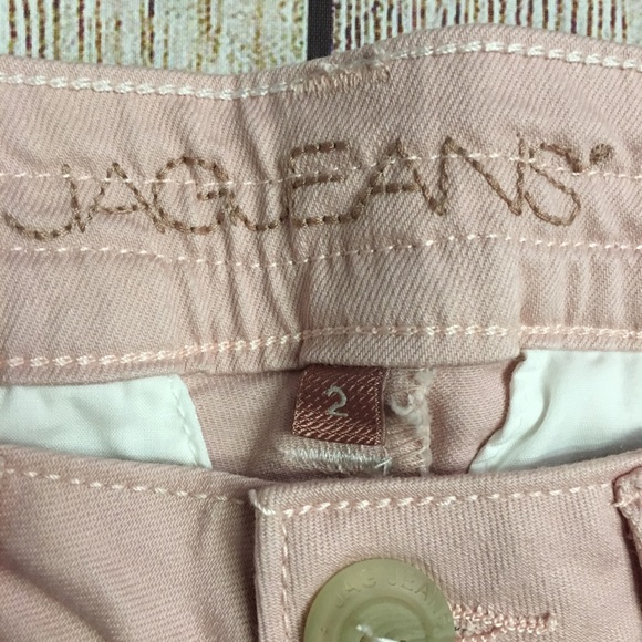 JAG Jeans Pink Mini Pom Pom Trim Cadet Shorts Size 2 - Picture 6 of 12